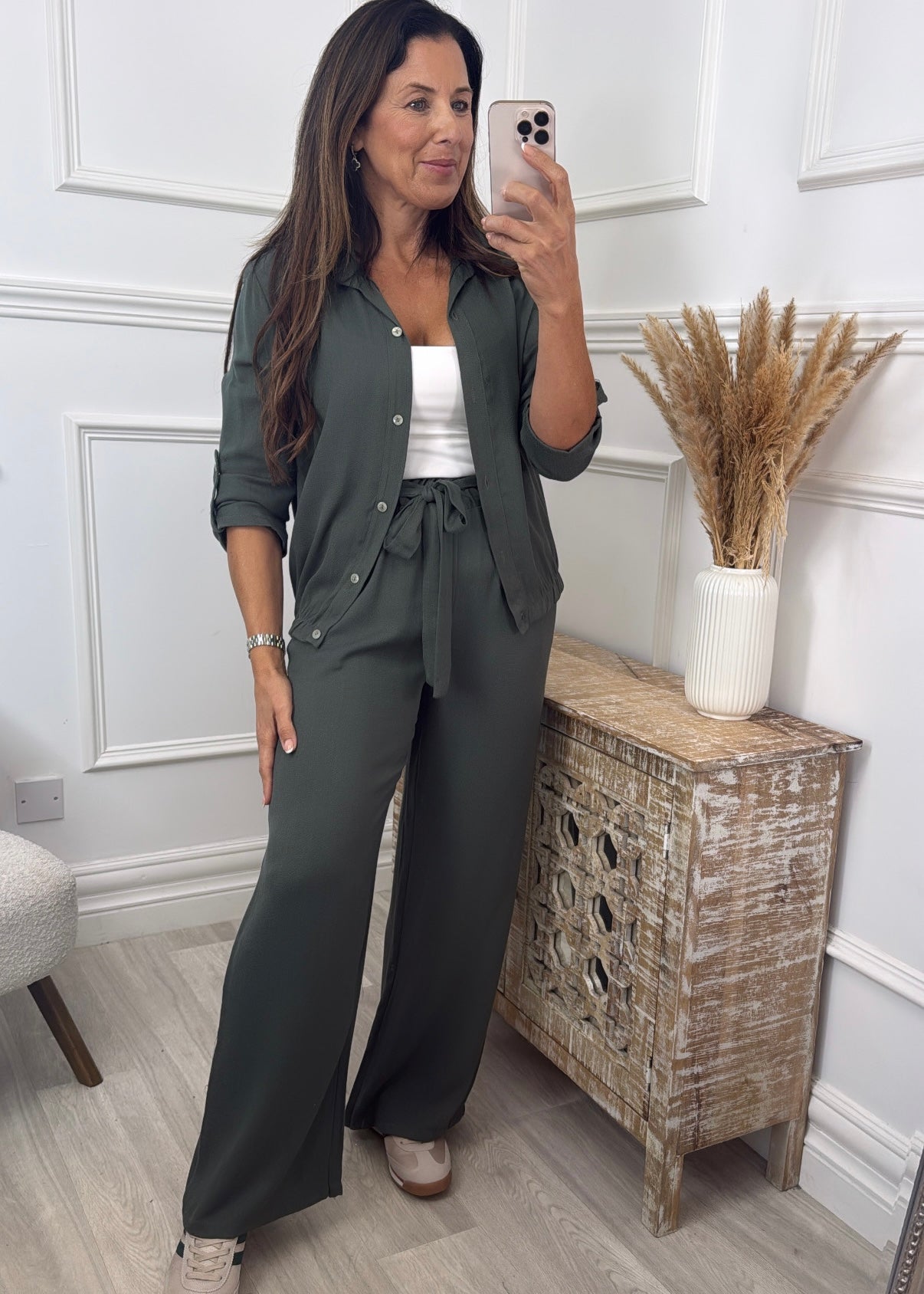 Michelle Khaki Pants and Top Set