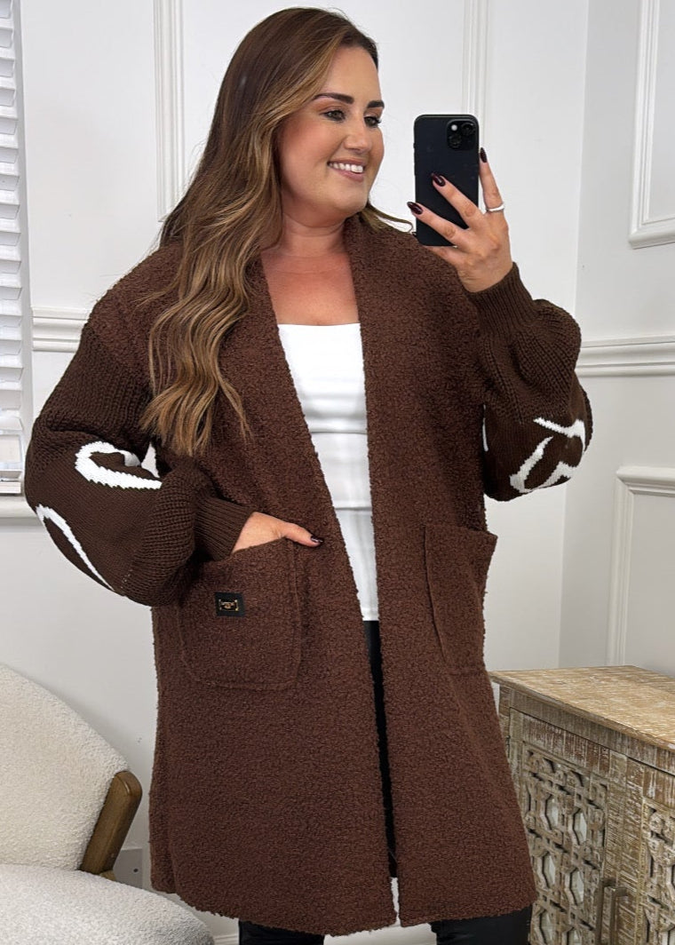 Yvonne Brown Heart Sleeve Coatigan