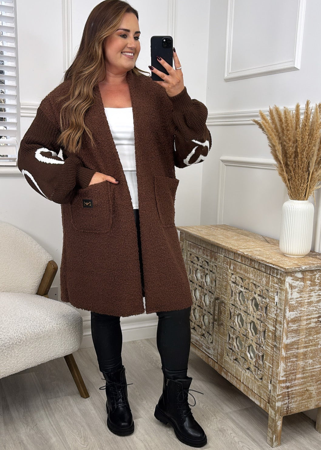 Yvonne Brown Heart Sleeve Coatigan