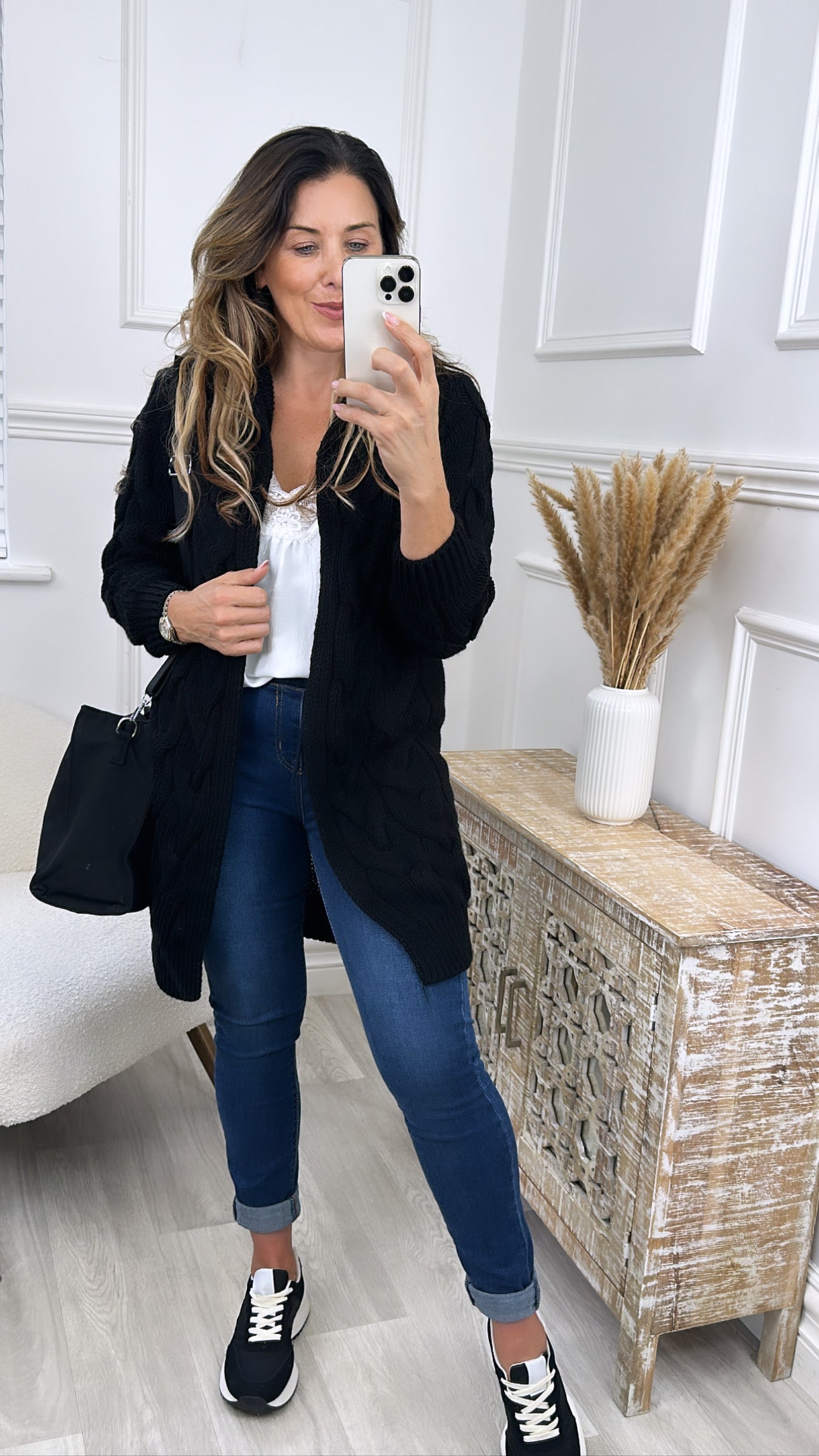 Claudine Black Hooded Cardigan