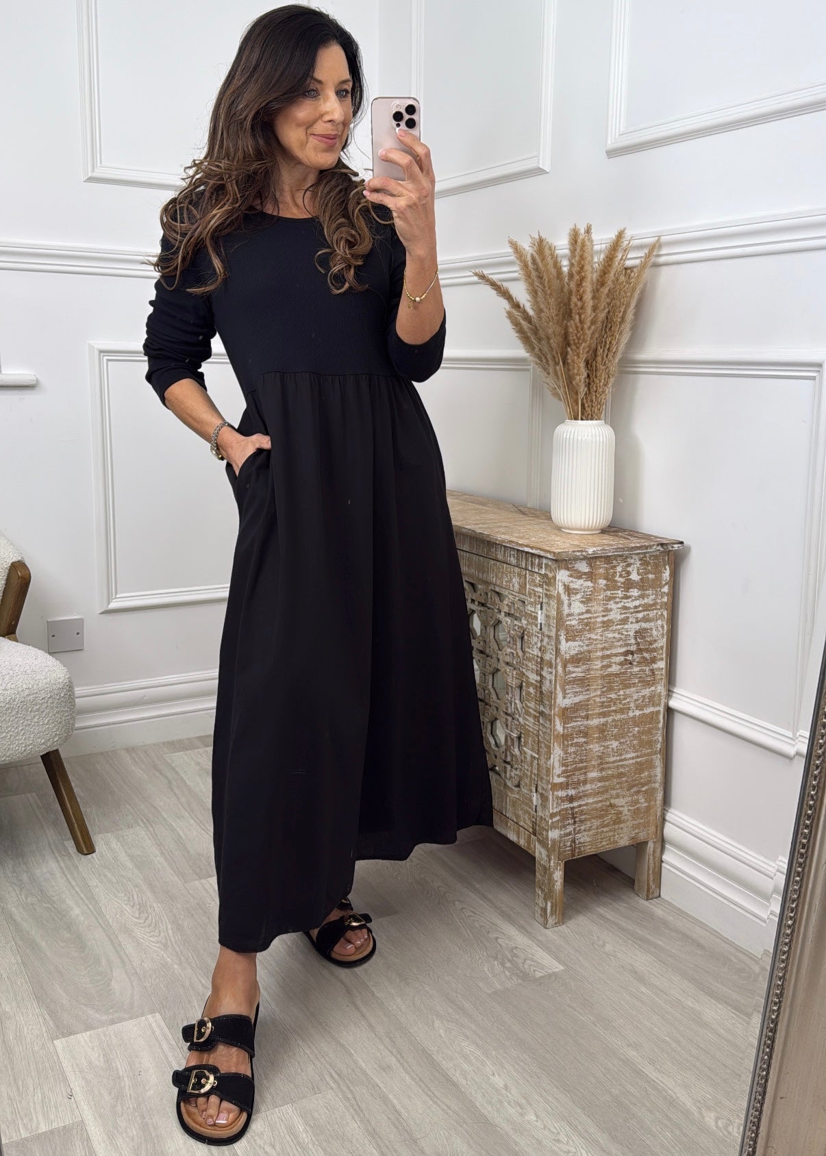 Beyonce Black Casual Midi Dress