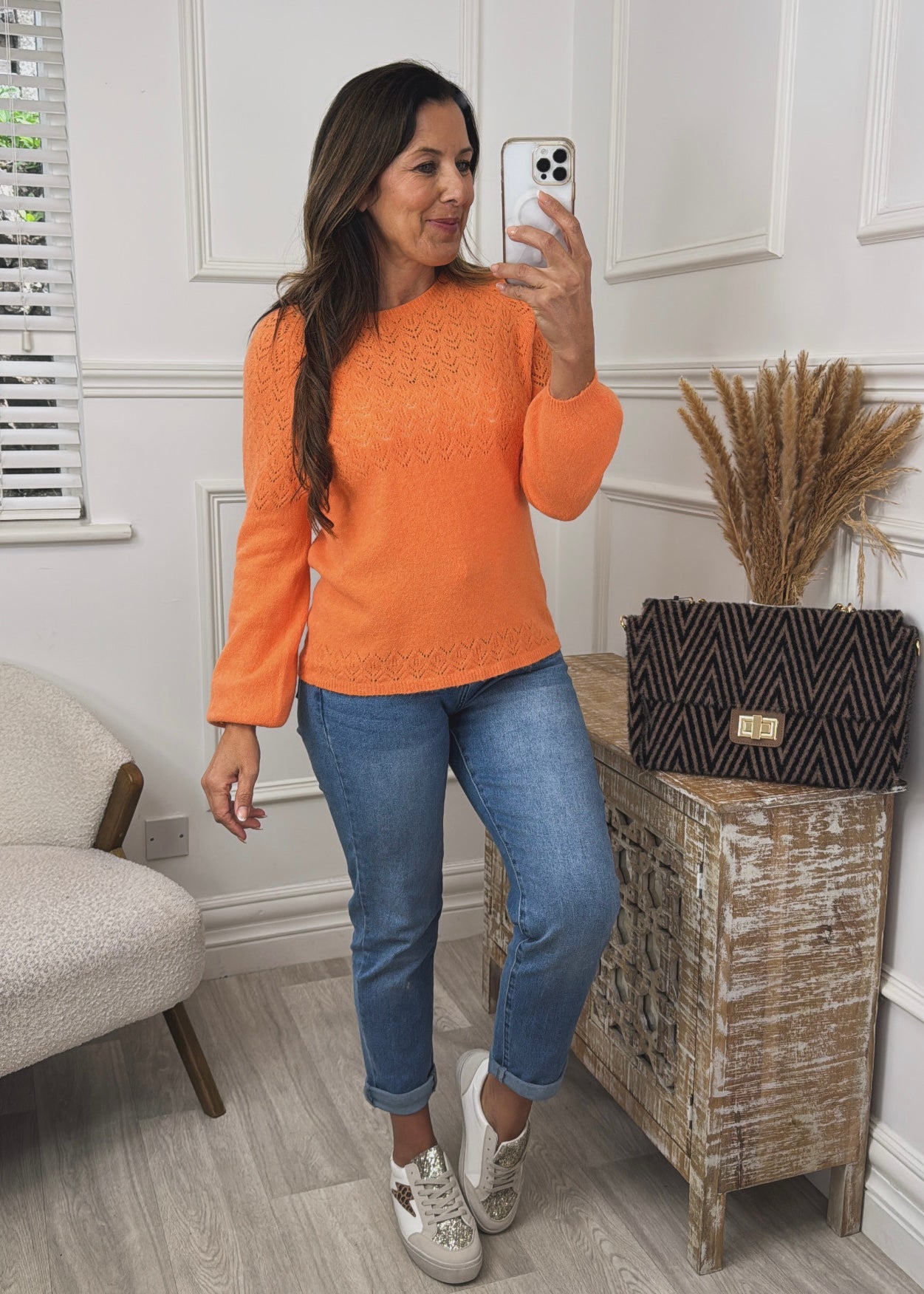 Lainey Orange Long Sleeved Jumper