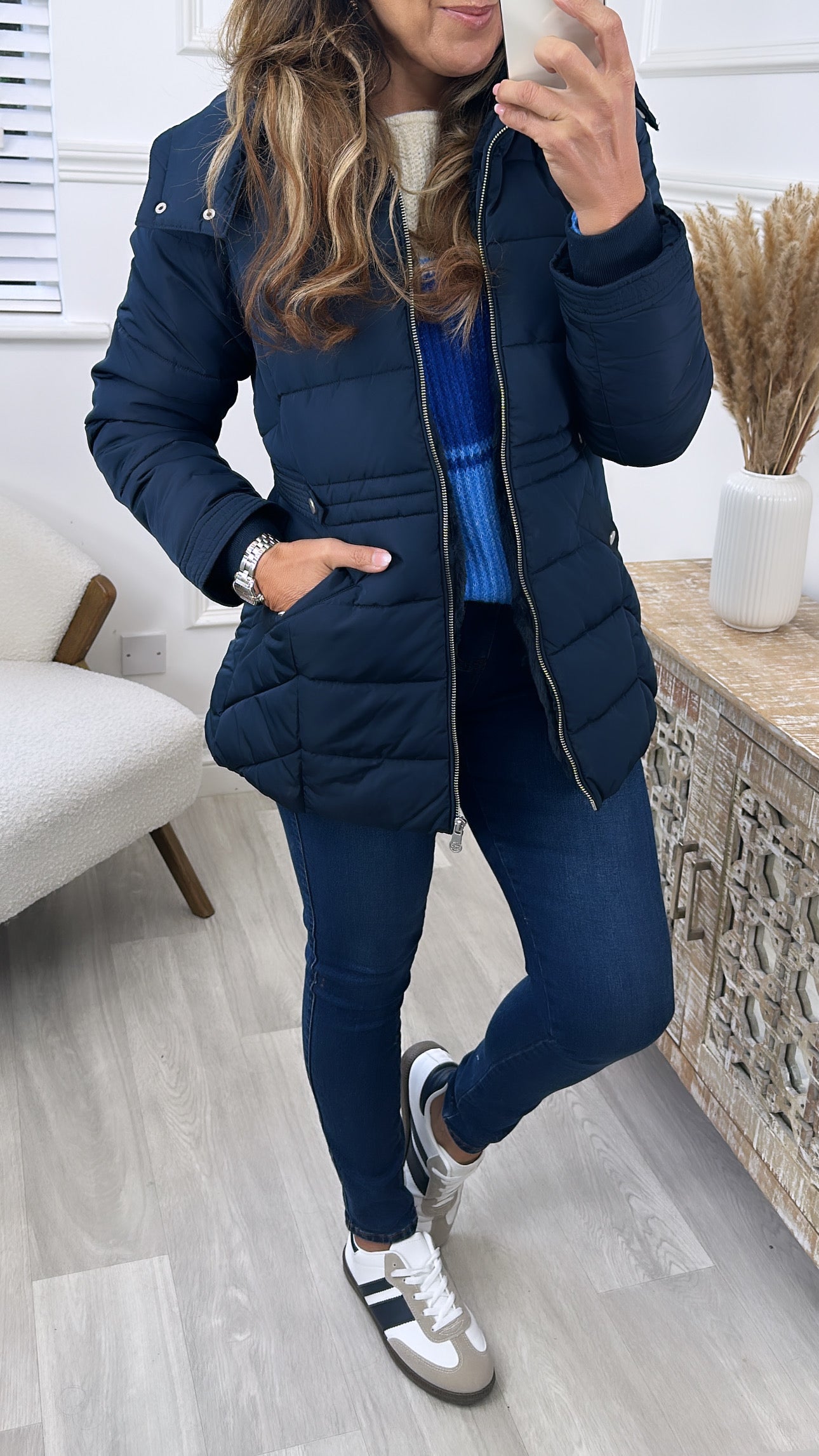 Aika Navy Padded Jacket