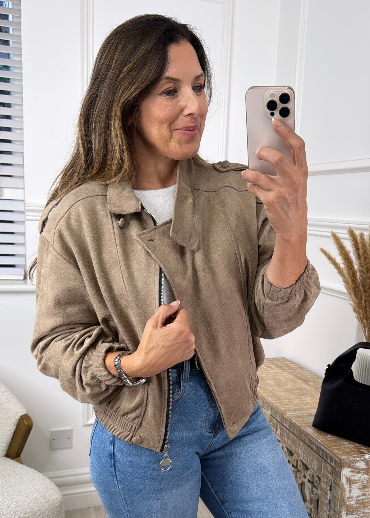 Kerry Beige Zip Jacket