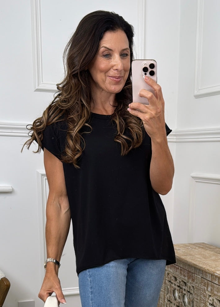 Frances Black Summer Basic T-Shirt