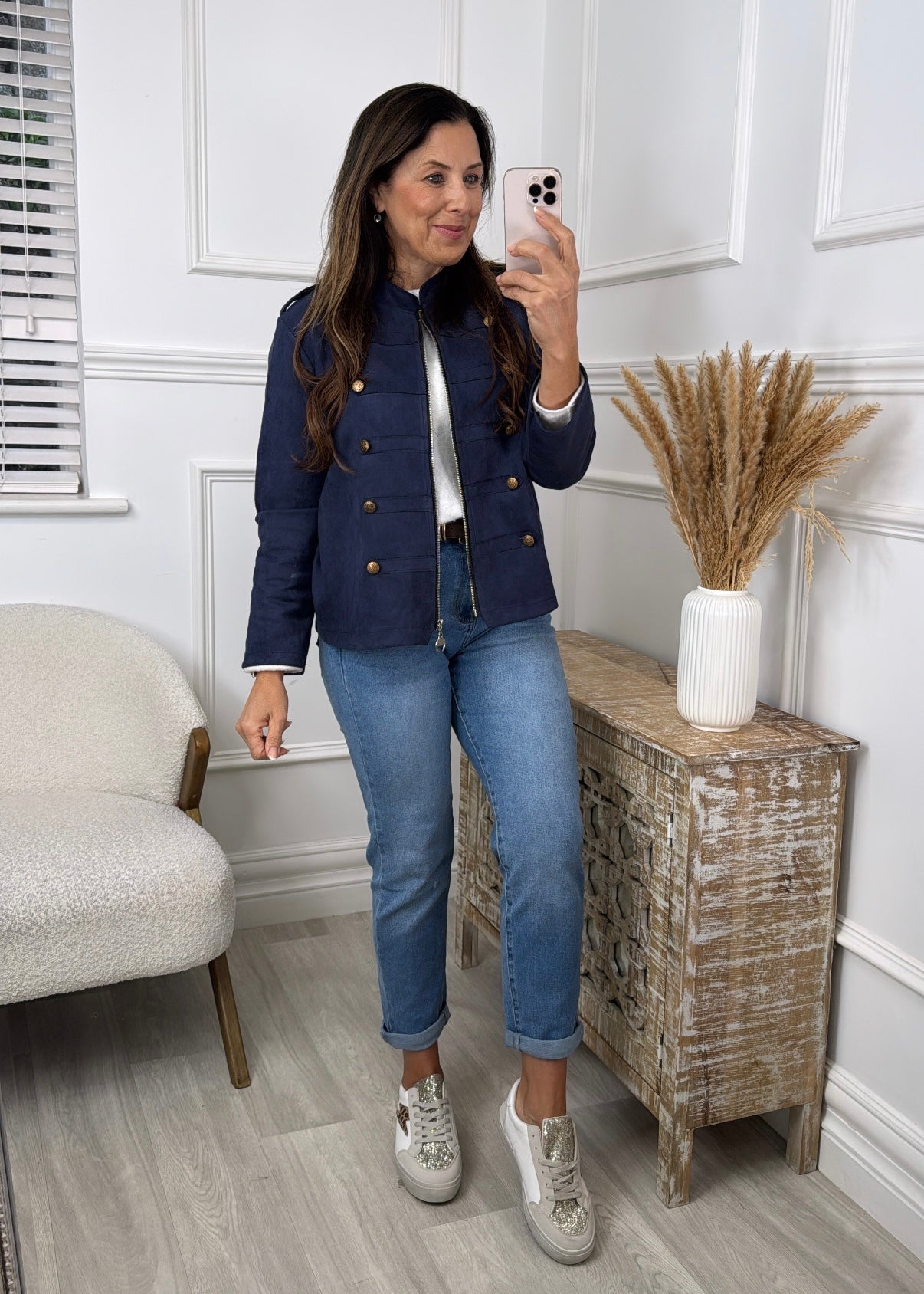 Laney Navy Military Button Jacket
