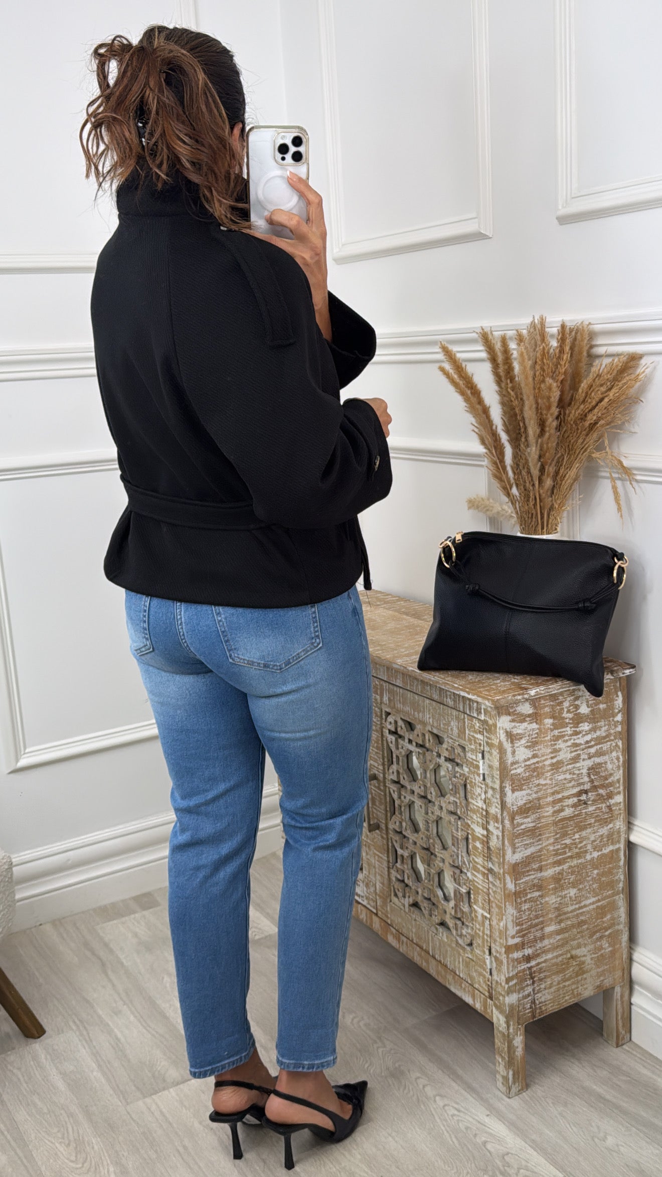 Roisin Black Jacket With Buttons