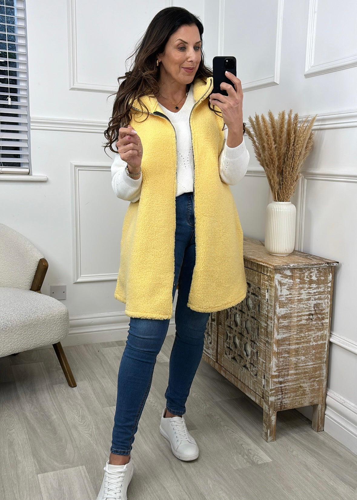 Ailish Yellow Teddy Fleece Gilet