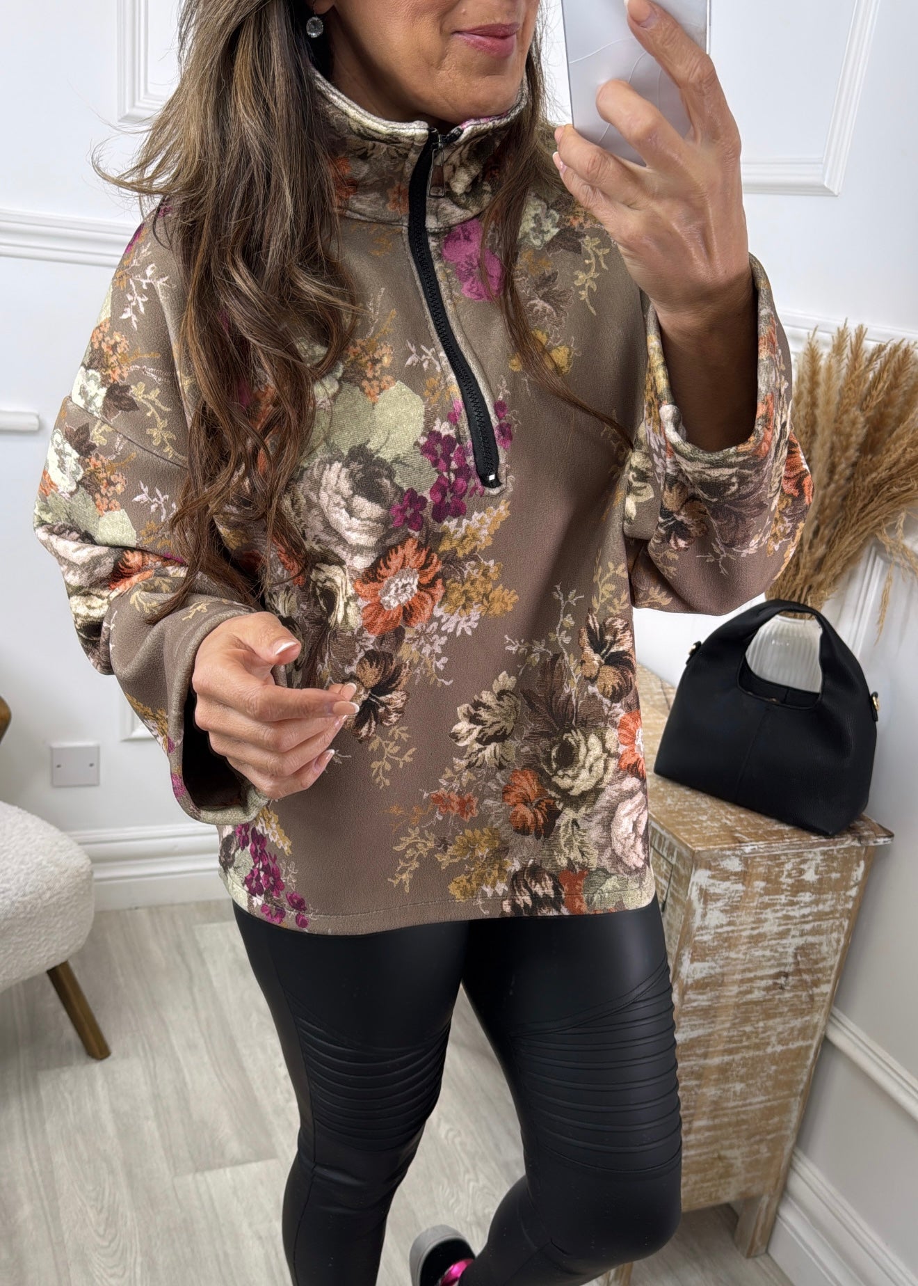 Gerry Brown Floral Half Zip