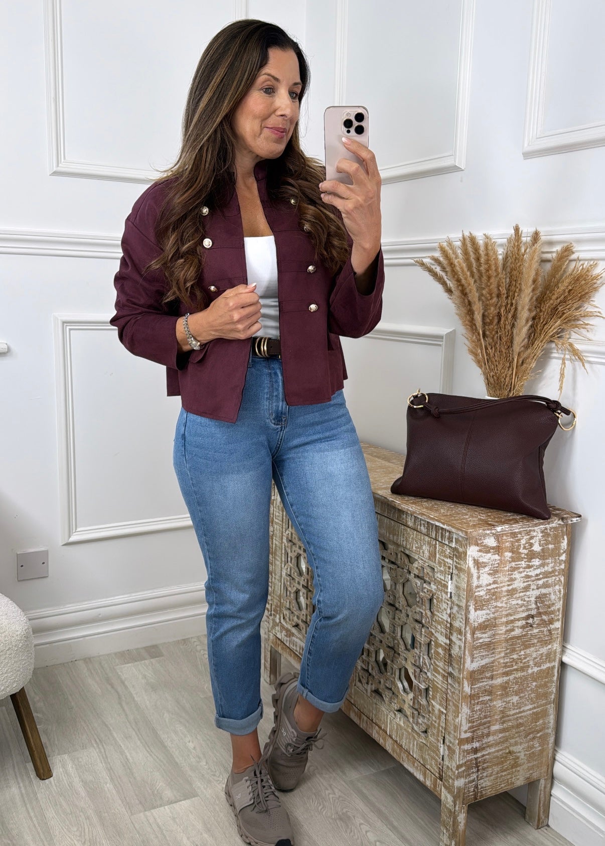Anita Wine Jacket with Frog Button