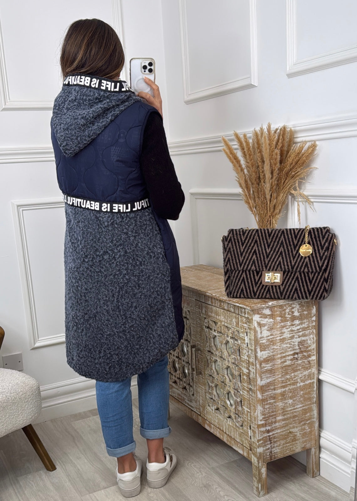 Ceoline Navy Gilet with Back Detail