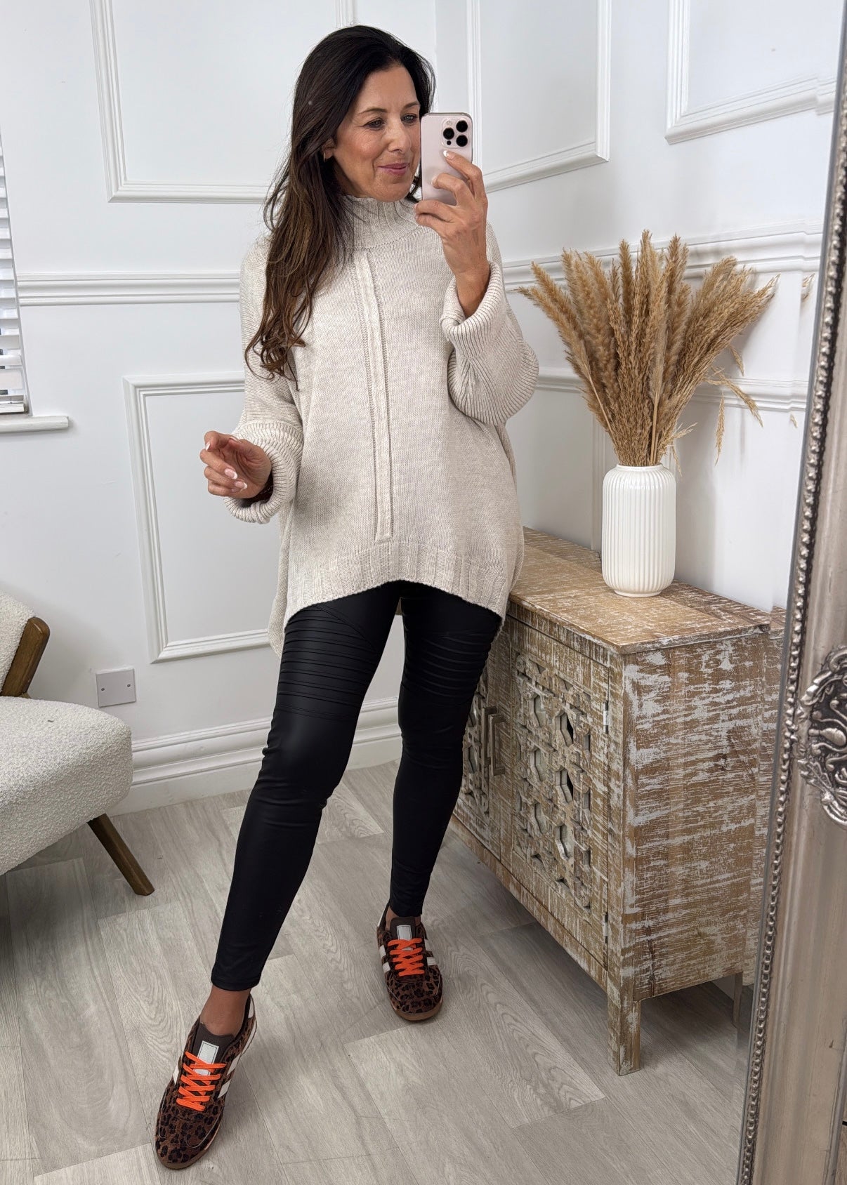 Cornelia Cream High Neck Jumper