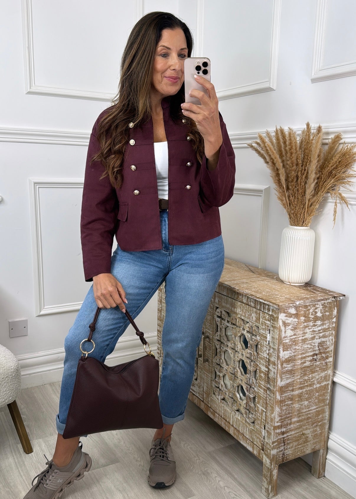 Anita Wine Jacket with Frog Button