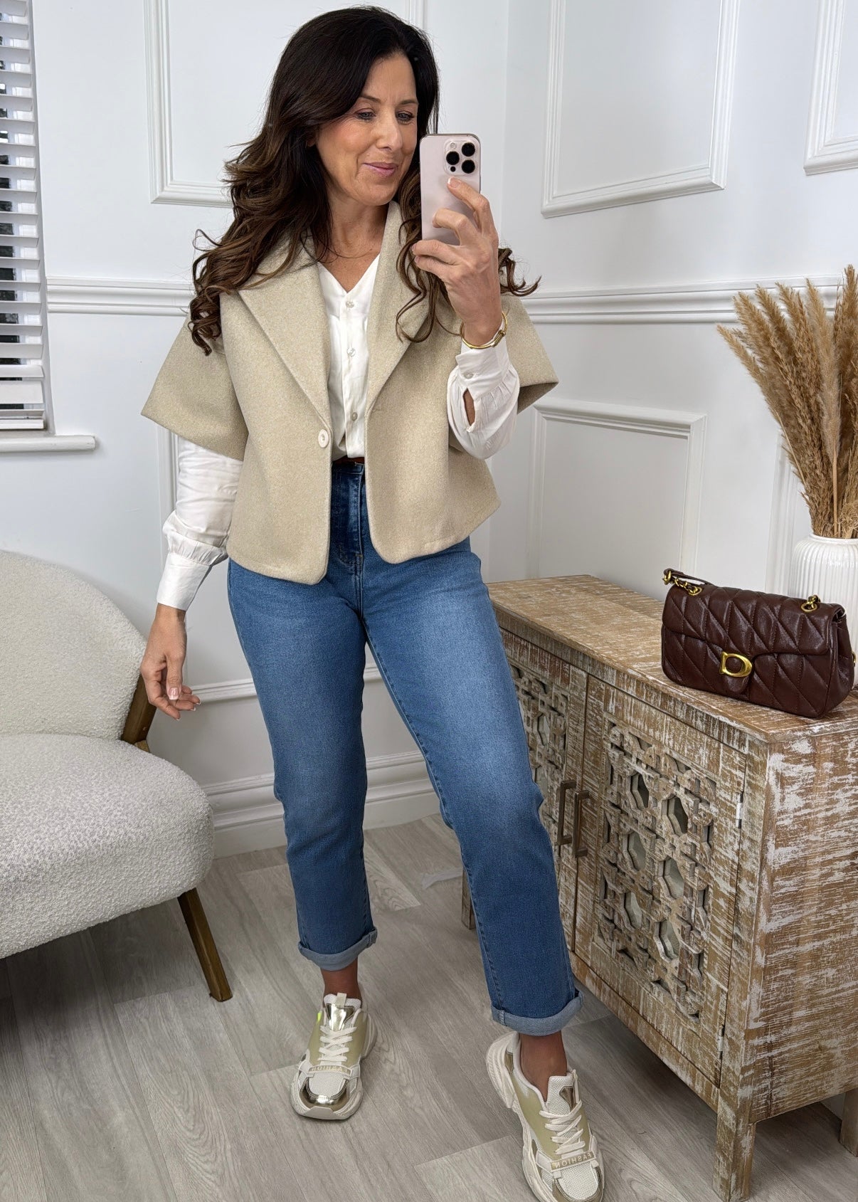 Glenn Beige Cape Jacket