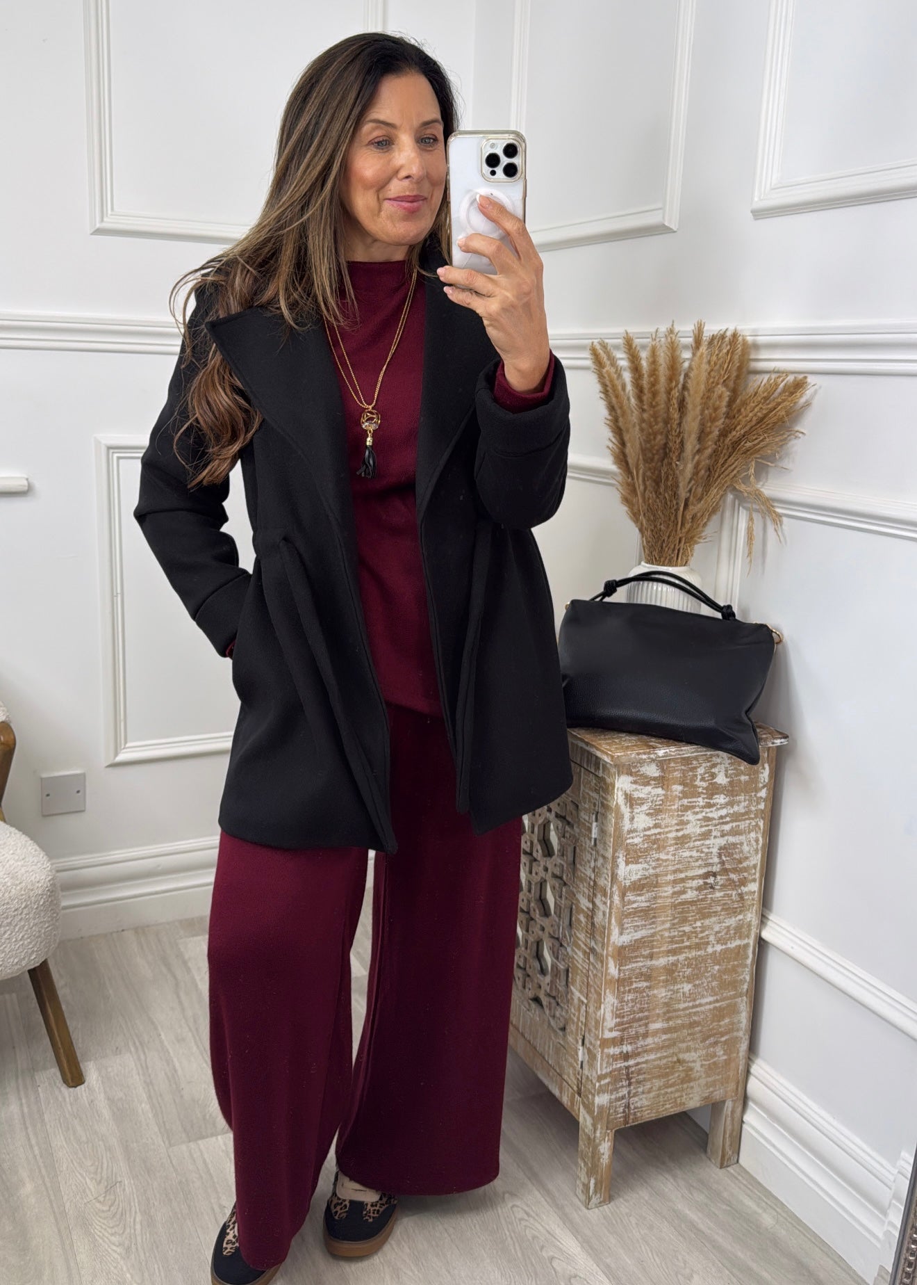 Rosie Black Belted Jacket