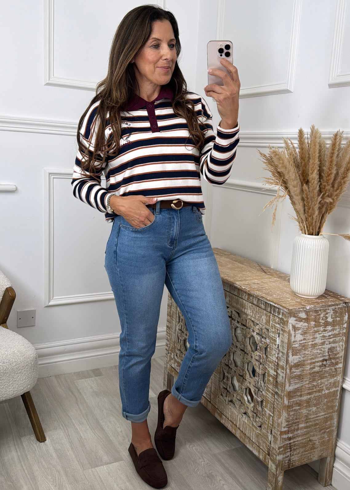 Lilibeth Wine Collar Sweatshirt