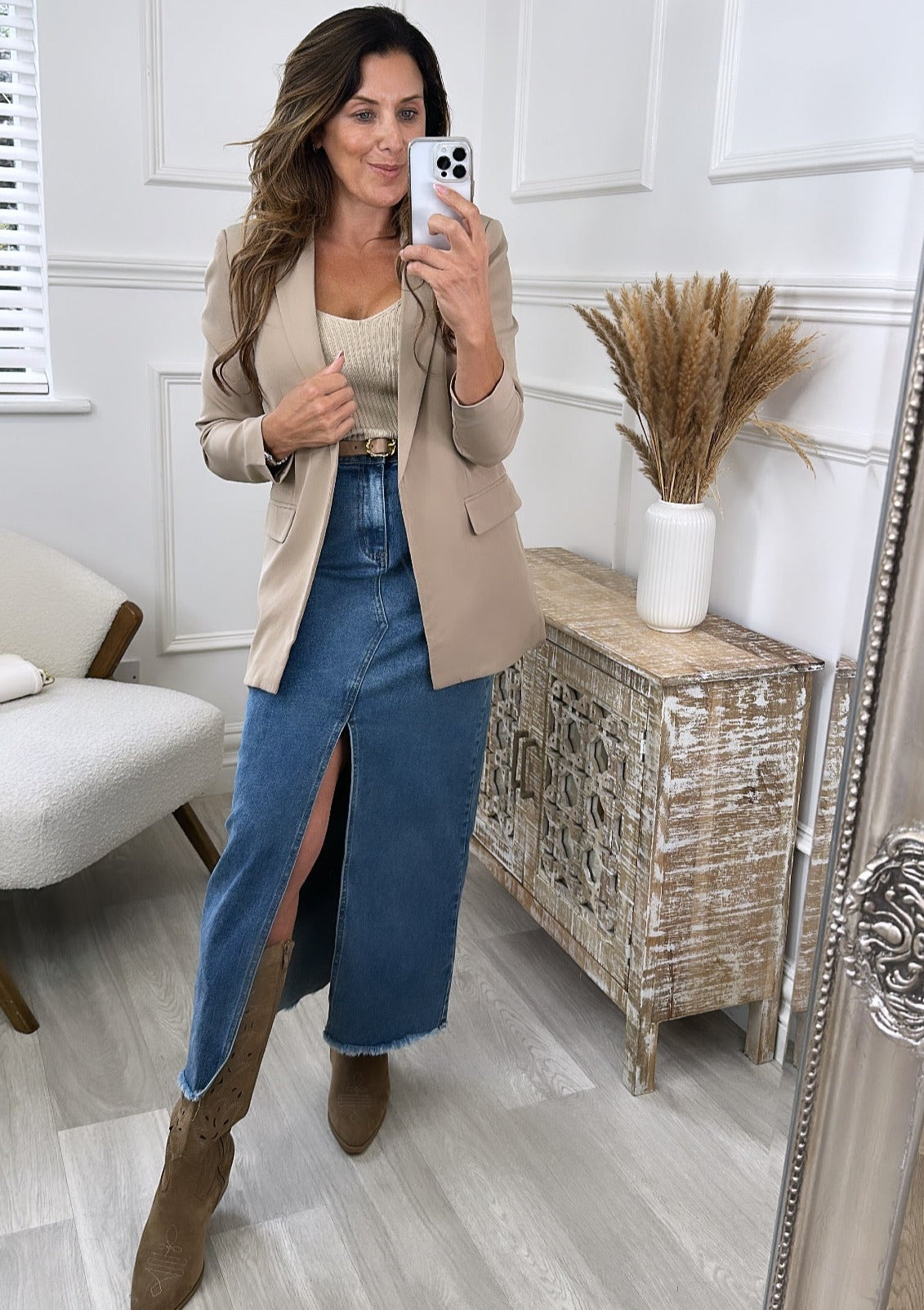 Elly Silver Mink Loose Fit Blazer