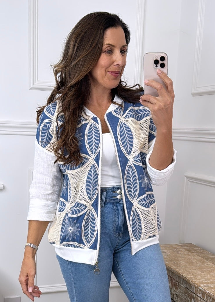 Telma Blue Summer Bomber Jacket