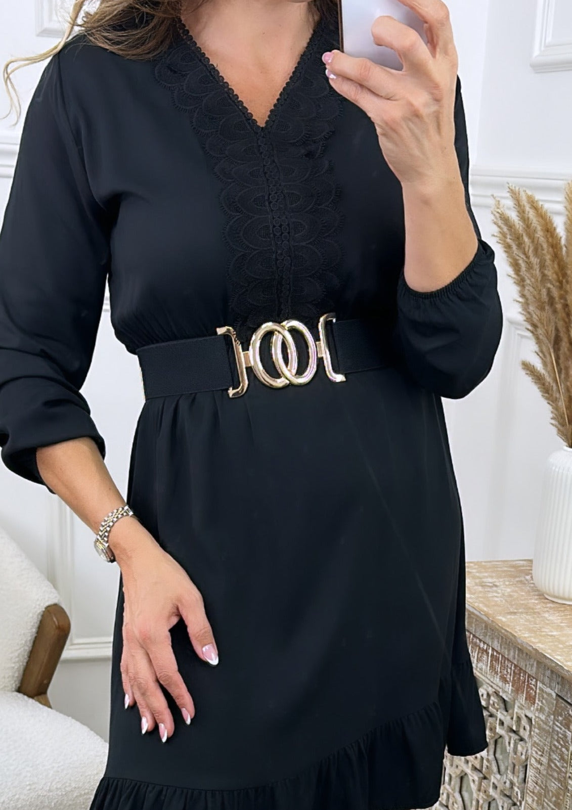 Olita Black Elastic Waist Belt