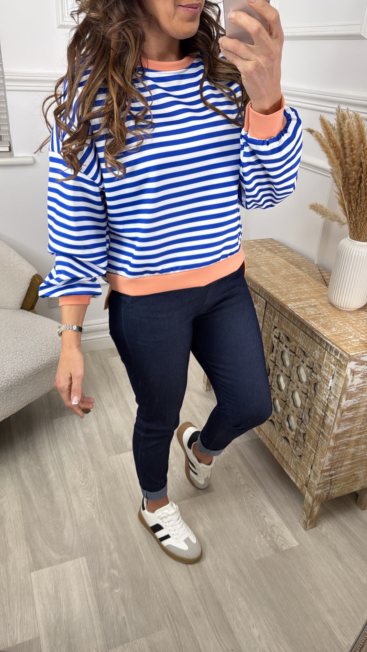 Presley Blue Stripe Sweatshirt