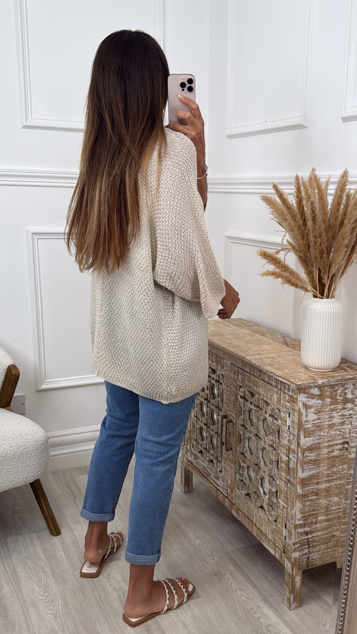 Clara Beige Knit Cardigan