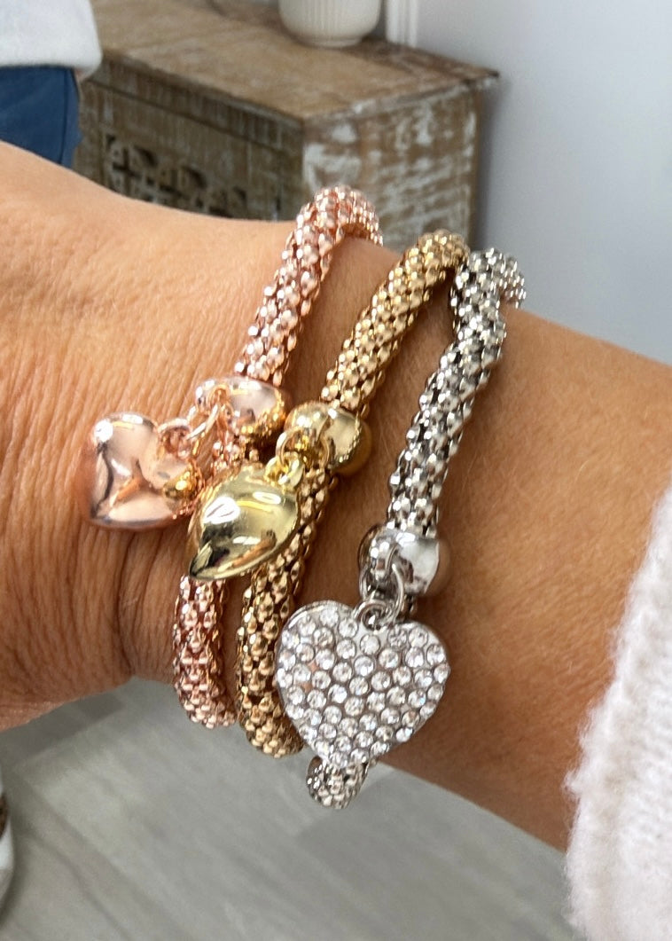 Darcie Three Tone Stack Bracelet Set