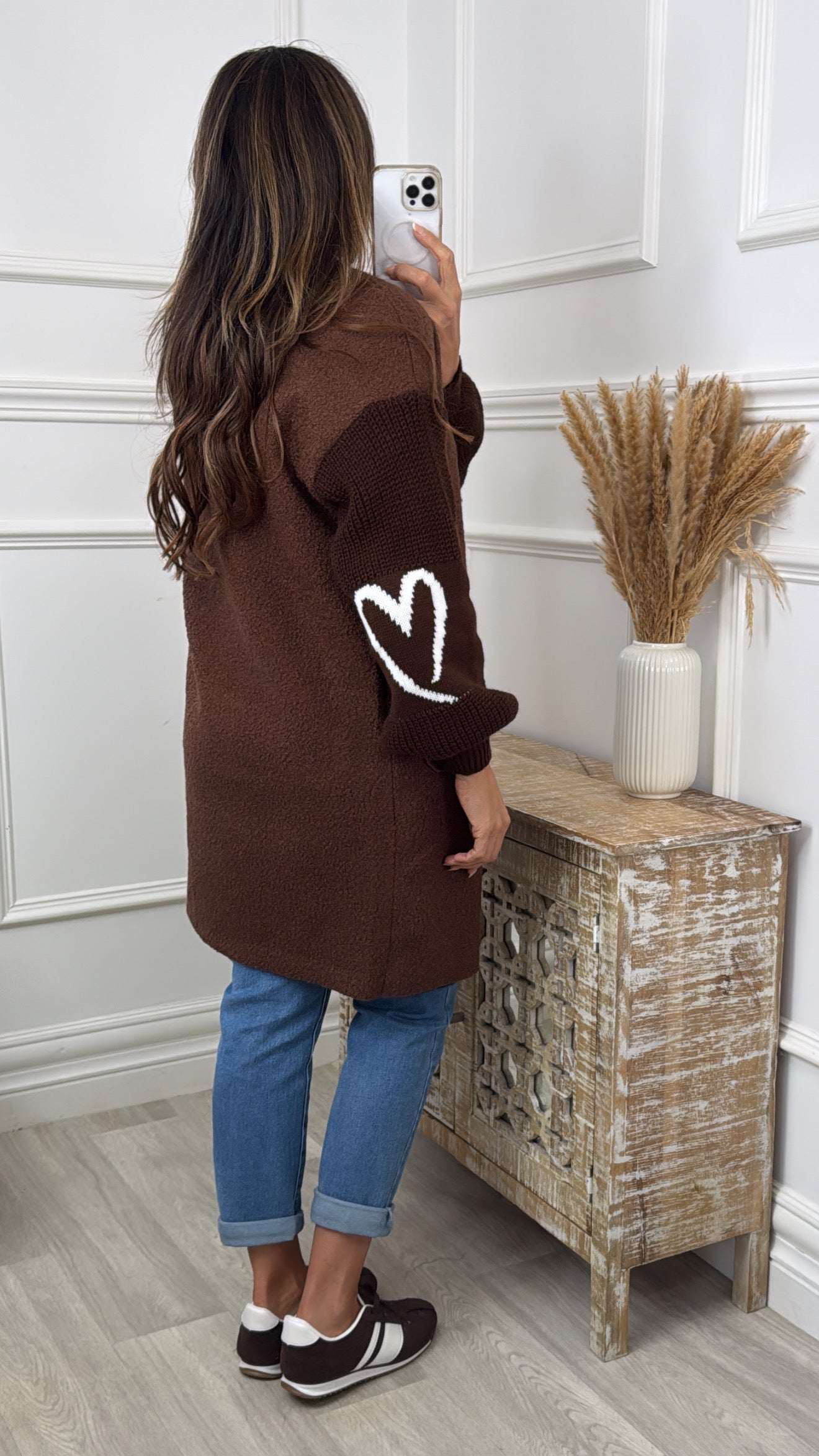 Yvonne Brown Heart Sleeve Coatigan