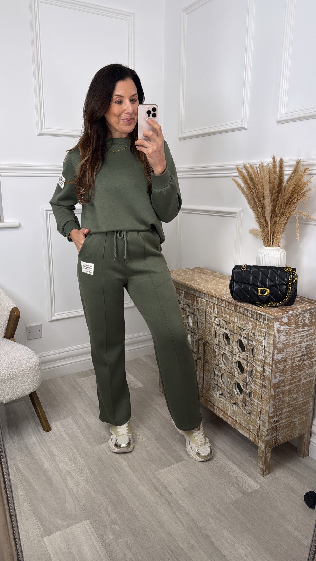 Gail Khaki Seam Detail Set