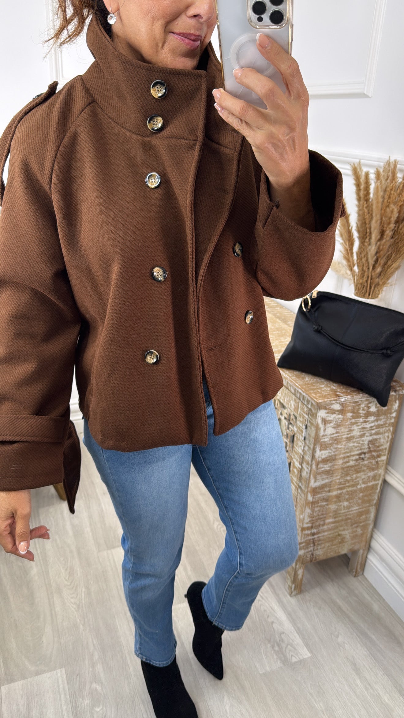 Roisin Brown Jacket With Buttons