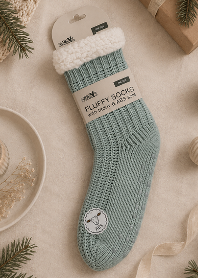 Elsa Light Blue Fluffy Socks