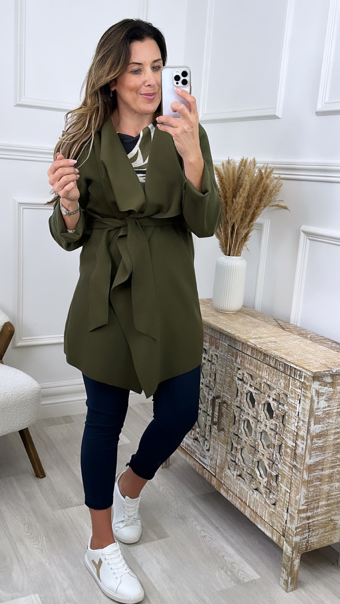 Stef Khaki Duster Coat