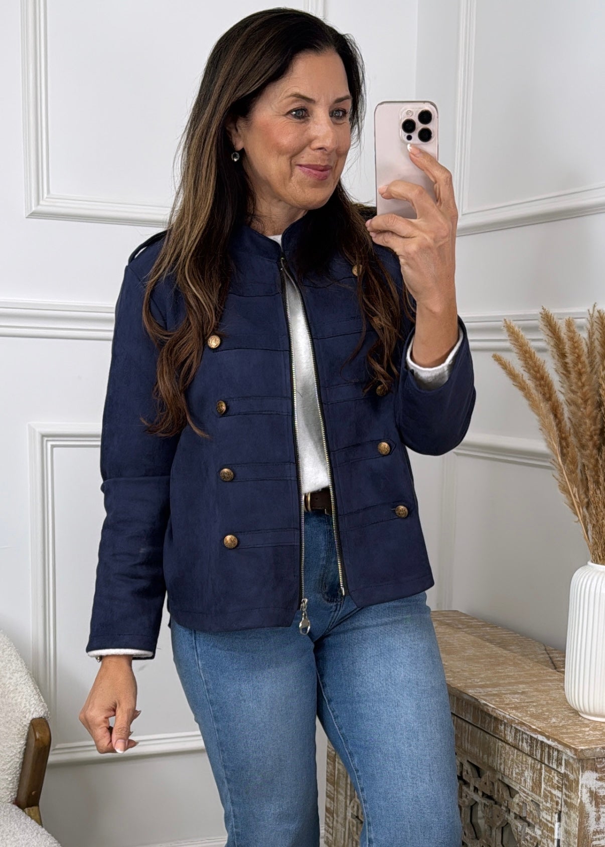 Laney Navy Military Button Jacket