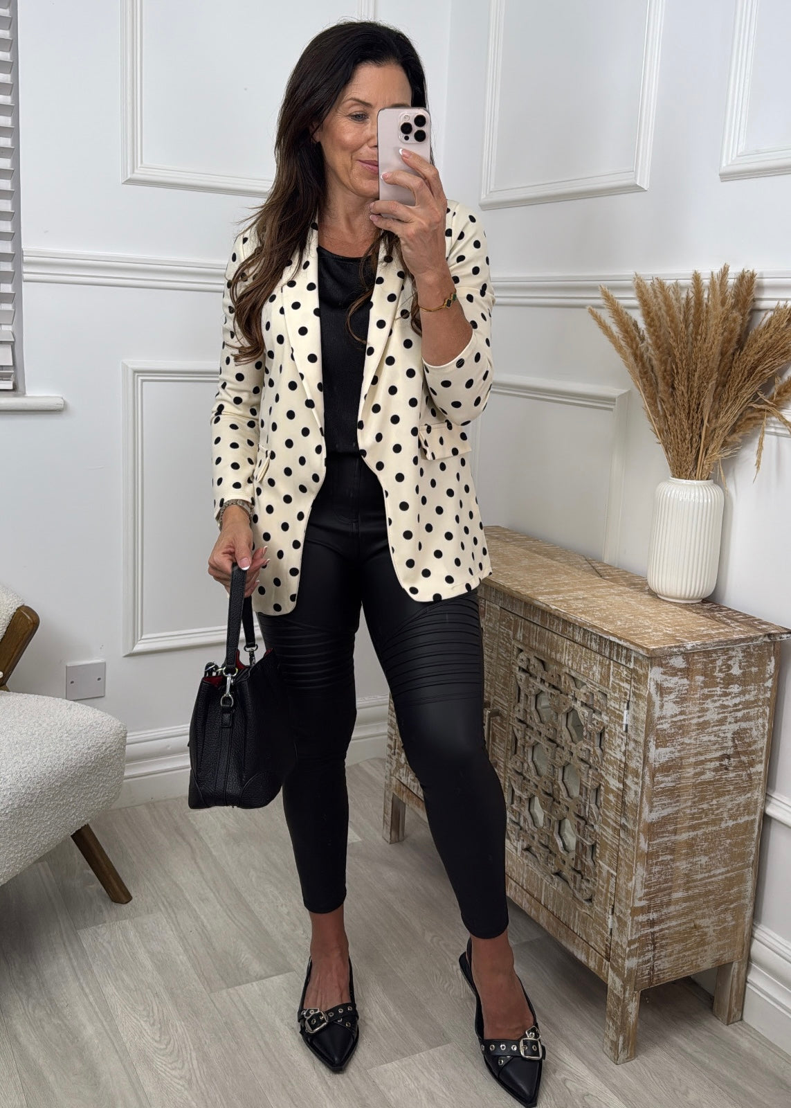 Steffi Cream Polka Dot Blazer