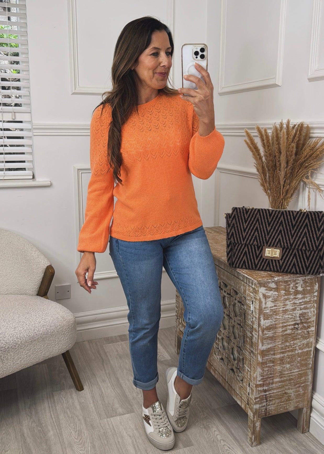 Lainey Orange Long Sleeved Jumper