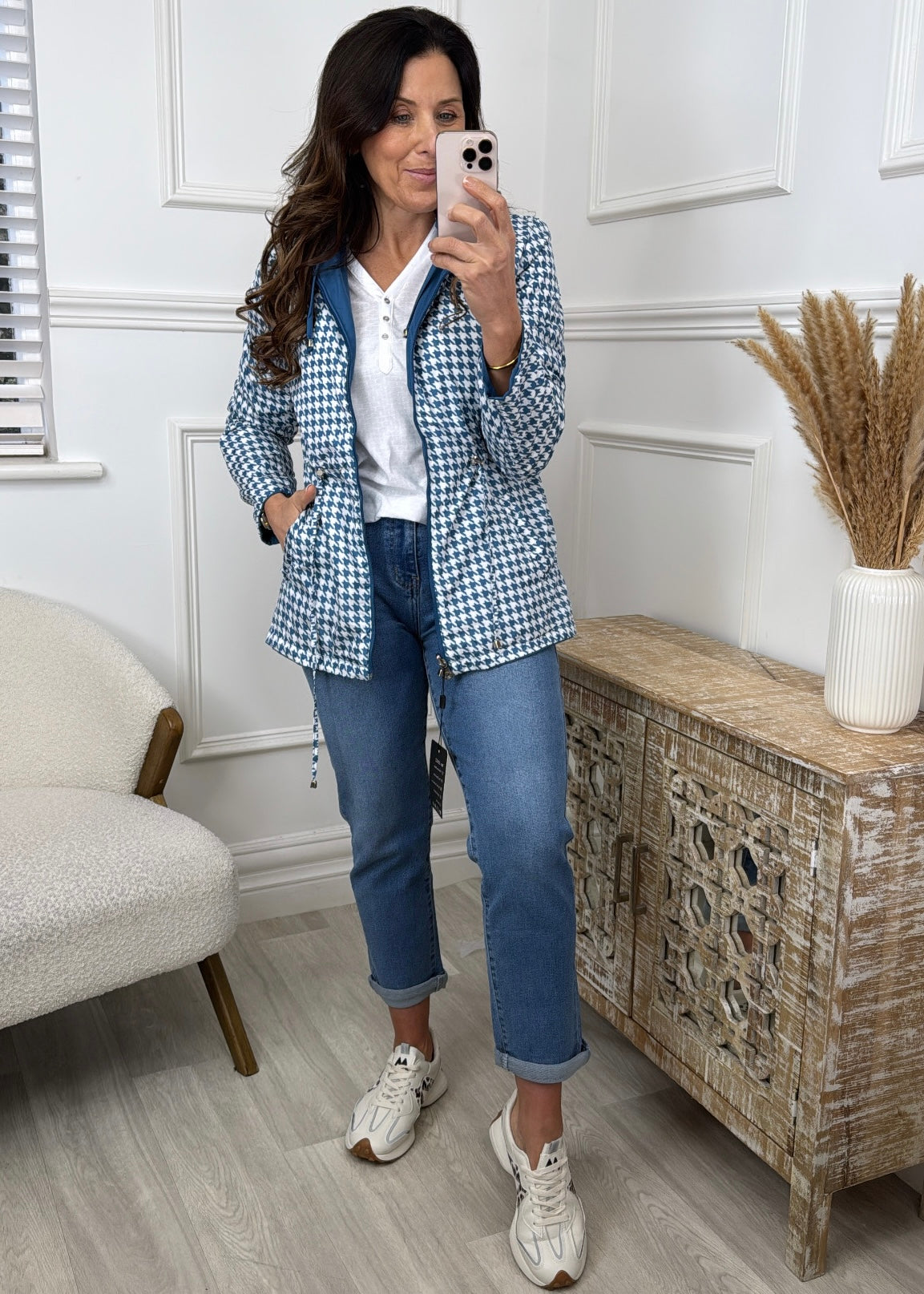 Danielle Blue Long Rain Jacket