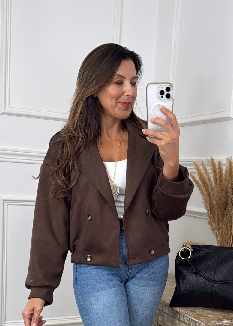 Charlotte Brown Suedette Jacket