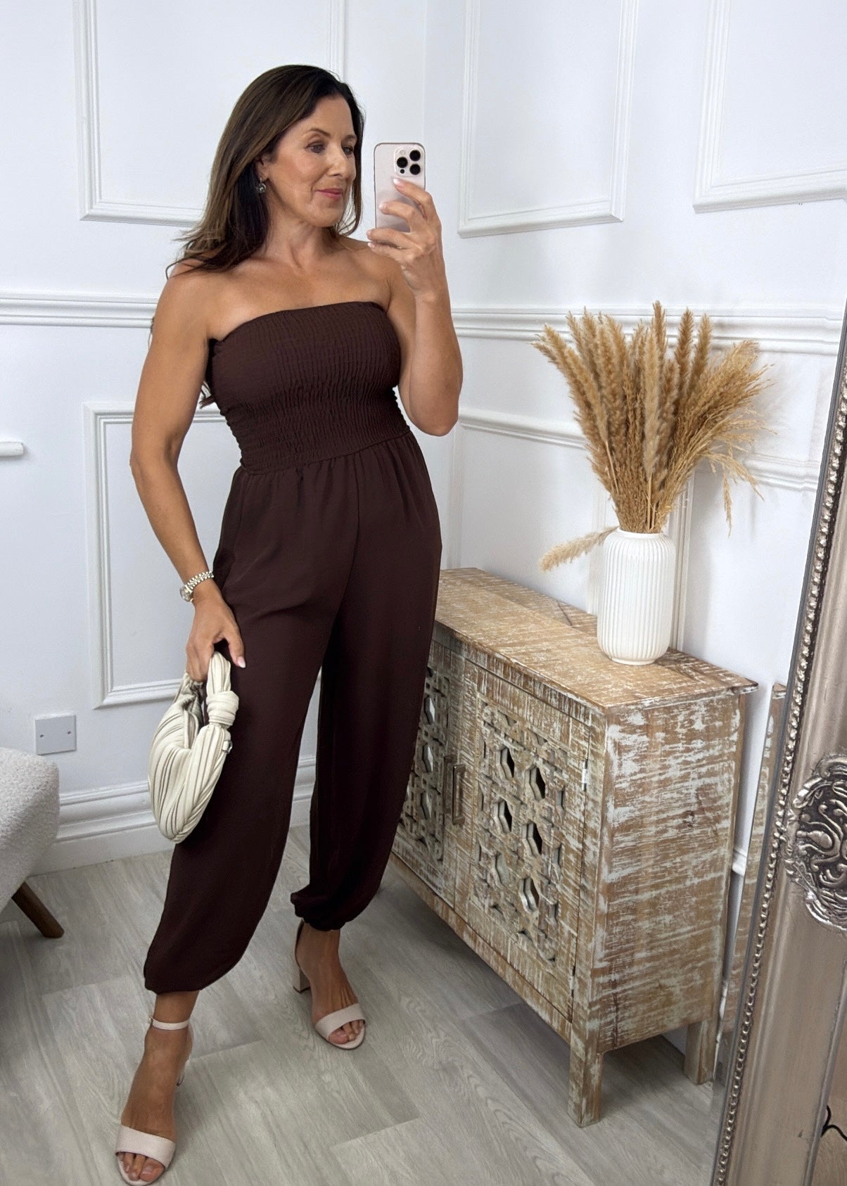 Darragh Brown Bandeaux Jumpsuit with Cuff Leg