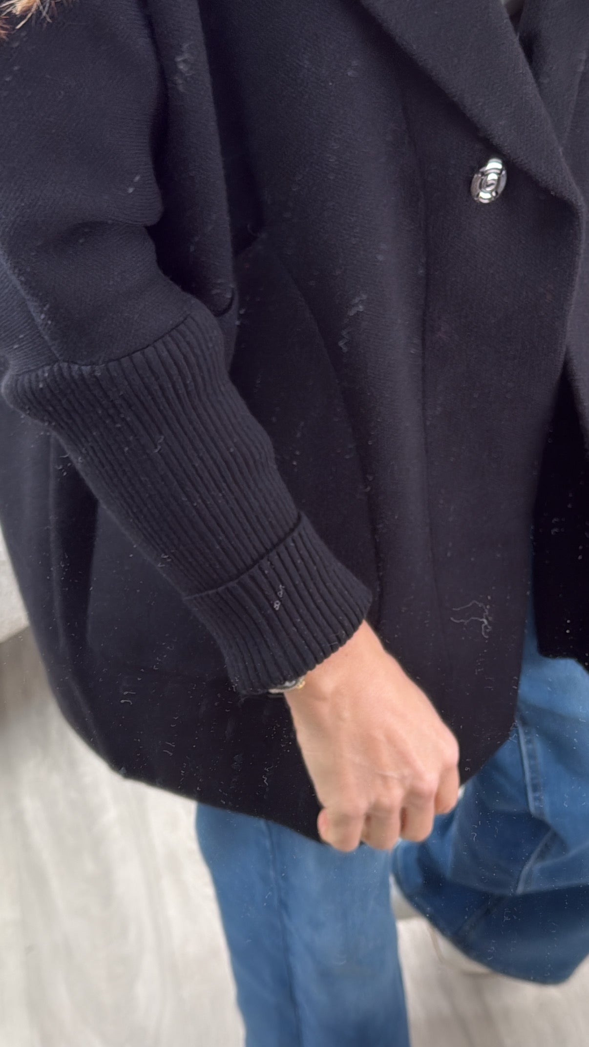 Madlena Black Knit Sleeve Coat