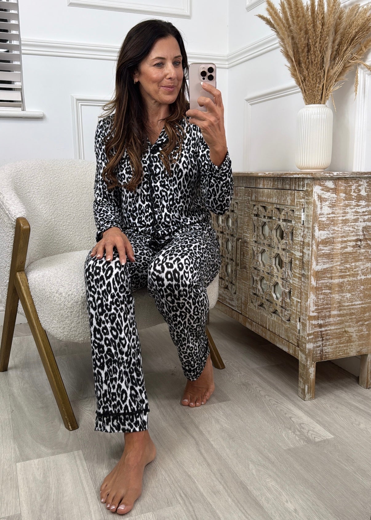 Danny Black Leopard Pajama