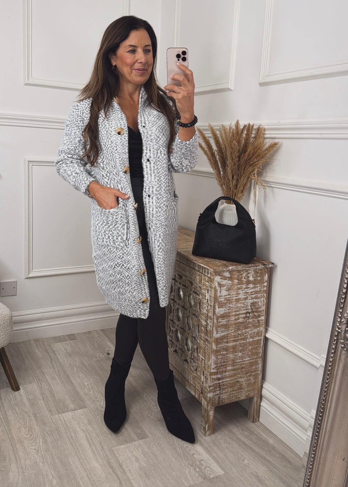 Harper Navy Button Cardigan