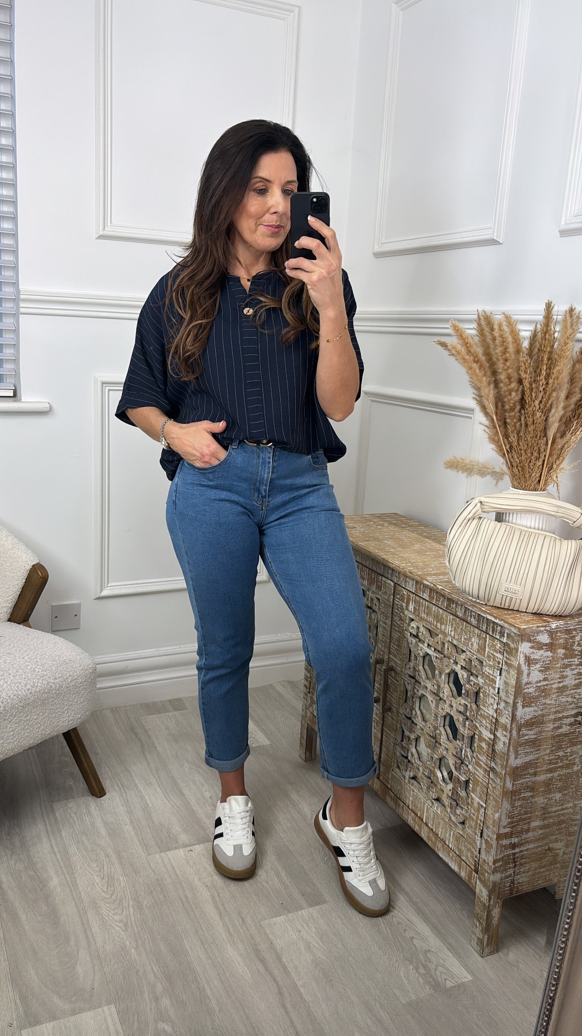 Valencia Blue Striped Top