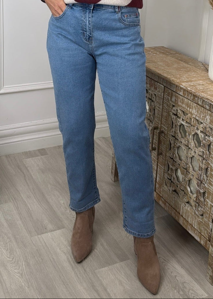 Eliza Blue High Waist Mom Jeans