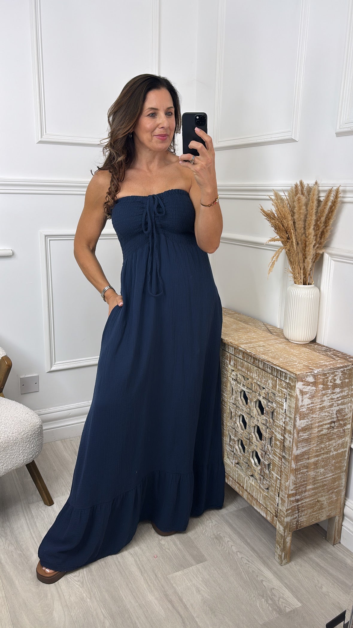 Aislinn Navy Bandeau Maxi Dress