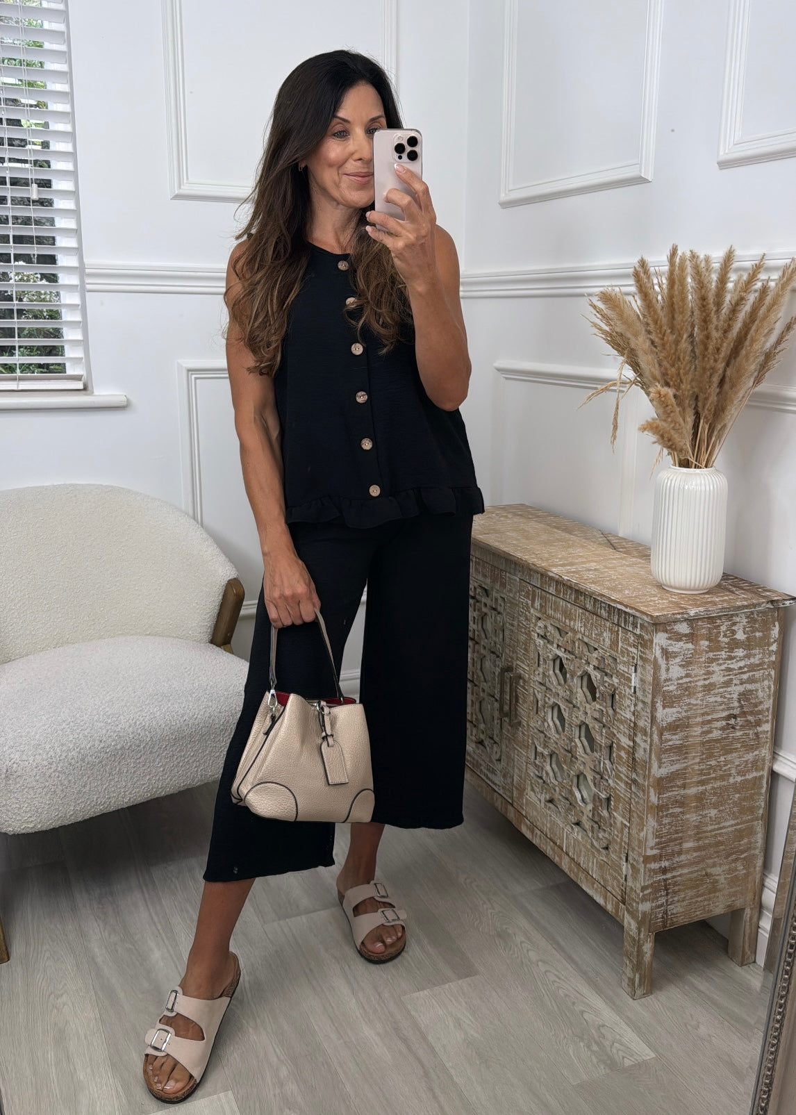 Nessa Black Frill Detail Set