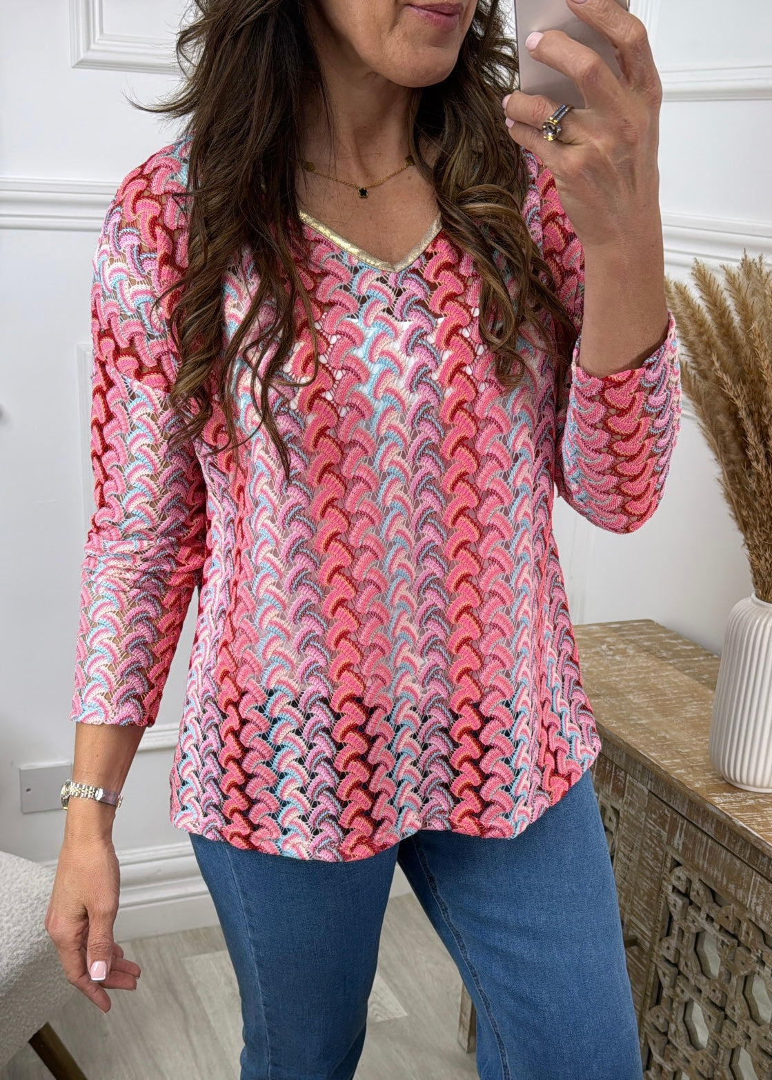Rosslyn Pink Crochet Summer Sweater