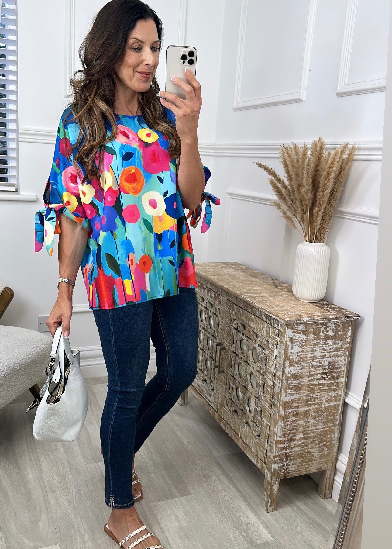 Ramona Blue Blossom Print Blouse