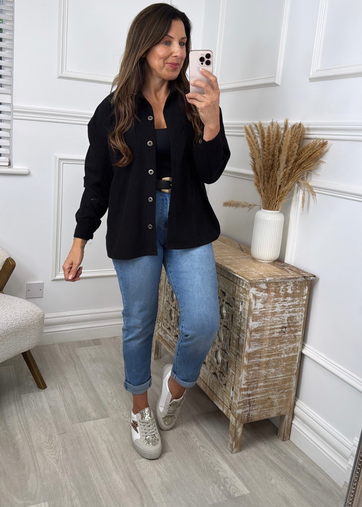Scarlett Black Cord Pocket Shirt