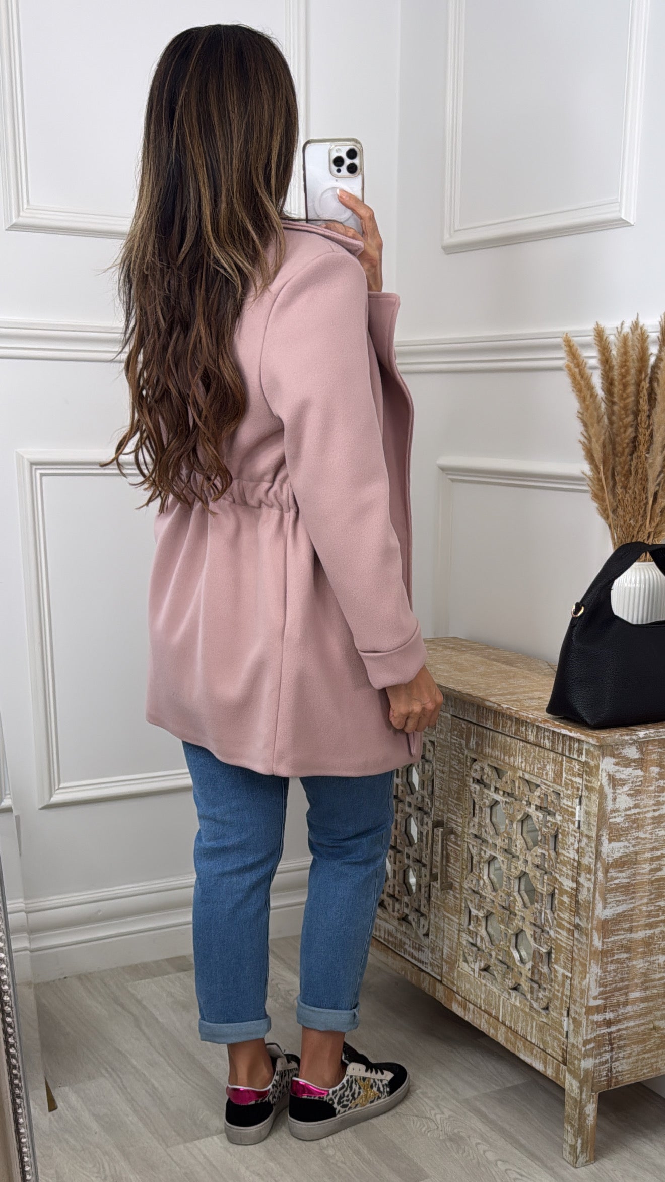 Rosie Baby Pink Belted Jacket
