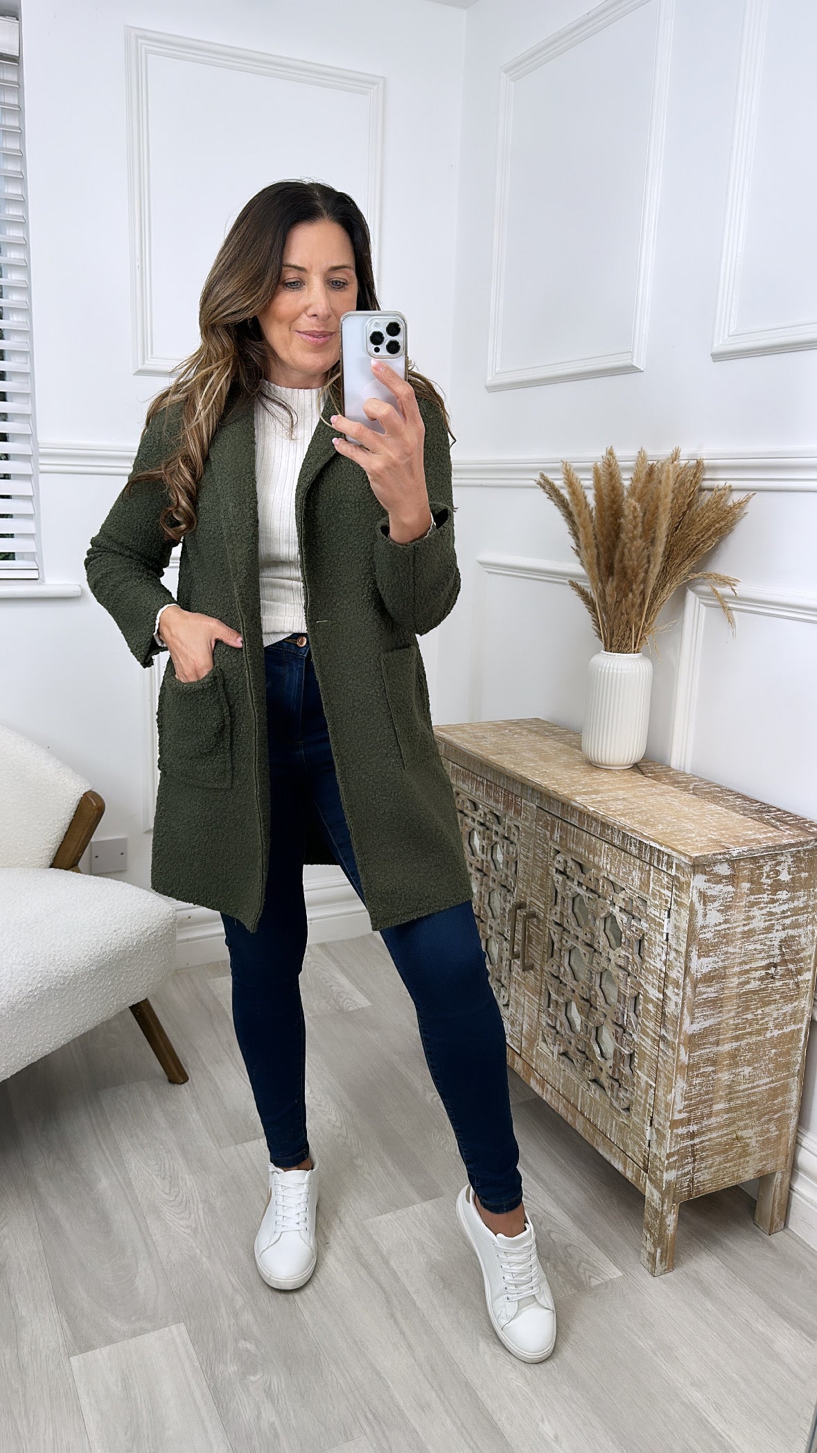 Judith Khaki One Button Coat