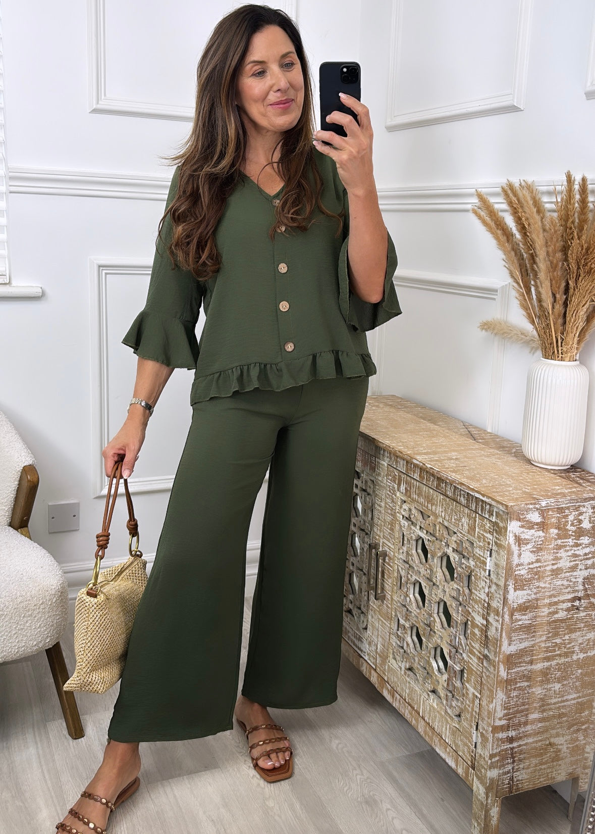 Dana Khaki Two Piece Set